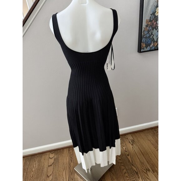 NWT STAUD ELLISON DRESS BLACK IVORY XS - Picture 6 of 8
